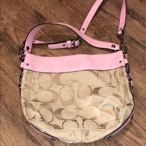 Beautiful tan/pink Coach shoulder bag